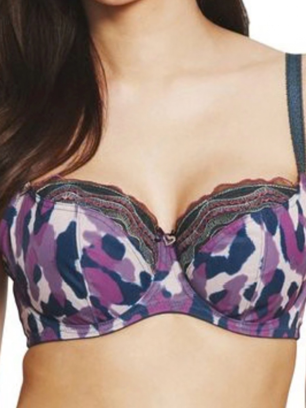 Cleo by Panache Natasha Balconette Bra Camo Lace Bow 6841